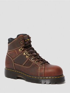 Dr Marten Women’s 8 Ironedge Leather Lace Up Work Steel Toe Boots